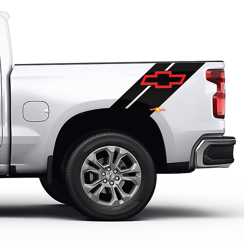 Zijbedstrepen off-road 4x4 Decals Stickers 2 kleuren voor Chevrolet Bed
