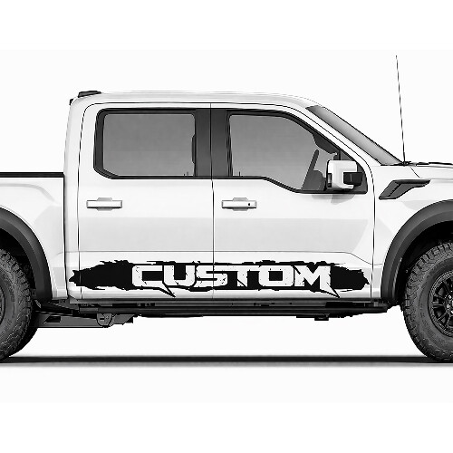 Aangepaste tekst zijschortstrip grafische vinyl decal sticker voor Ford F150 Raptor 1