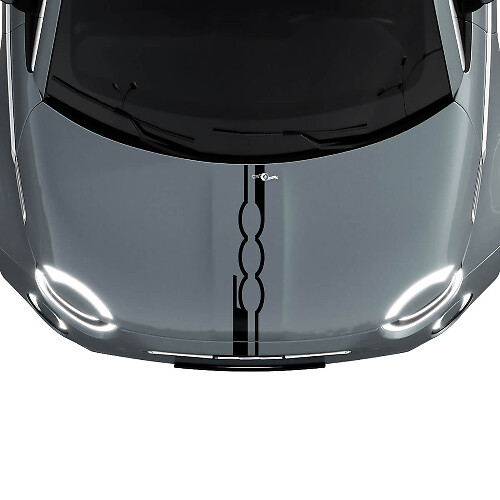 500 Motorkap Streep Decal Sticker Graphics voor Fiat 500
