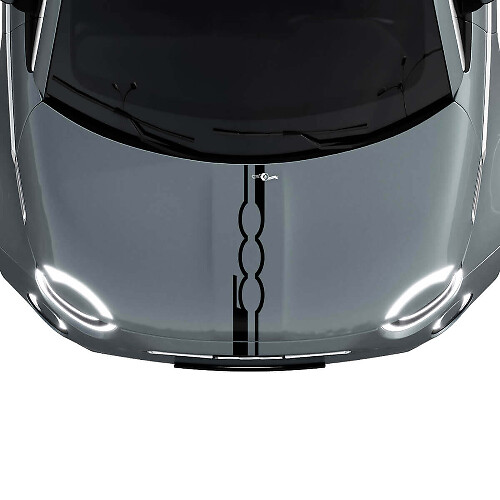 500 Motorkap Streep Decal Sticker Graphics voor Fiat 500
