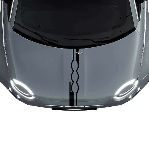 500 Motorkap Streep Decal Sticker Graphics voor Fiat 500
