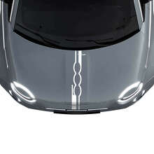 500 Motorkap Streep Decal Sticker Graphics voor Fiat 500
 2