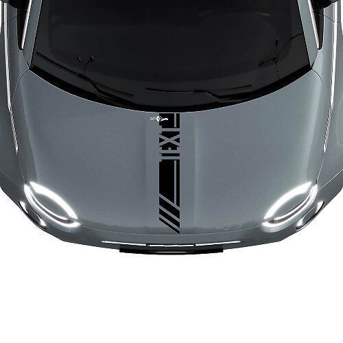 Aangepaste tekst motorkap race-streep decal sticker graphics voor Fiat 500 1