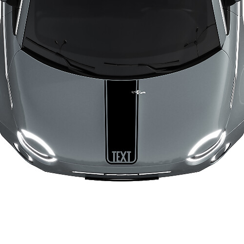 Aangepaste Tekst Centrale Motorkap Streep Decal Sticker Graphics voor Fiat 500