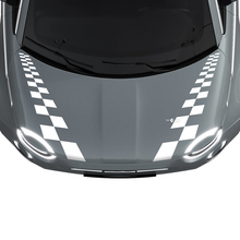 500 Dubbele Geruite Motorkap Streep Decal Sticker Grafische voor Fiat 500
 2