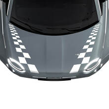 500 Dubbele Geruite Motorkap Streep Decal Sticker Graphics voor Fiat 500
 2