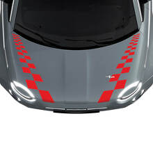 500 Dubbele Geruite Motorkap Streep Decal Sticker Graphics voor Fiat 500
 3