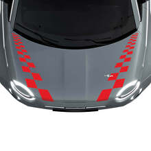 500 Dubbele Geruite Motorkap Streep Decal Sticker Graphics voor Fiat 500
 3