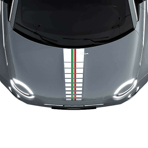 Italië Vlag Strepen Motorkap Decal Sticker Grafieken voor Fiat 500