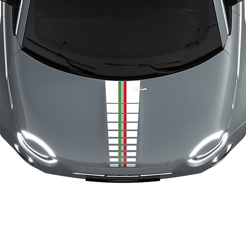 500 Tri Stripes Vlag Motorkap Streep Decal Sticker Graphics voor Fiat 500
