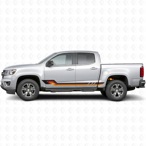 Retro parallelle deur- en dorpelvinylstrepen voor Chevrolet Colorado 2e generatie 2015-2022