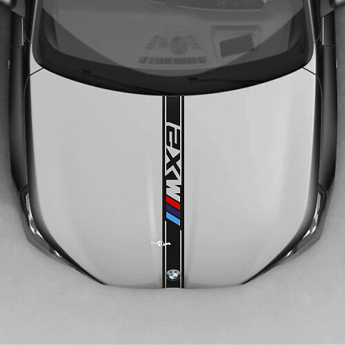 BMW X2 U10 Motorkap Geblokte Streep Decal - Vinyl M Performance
 1