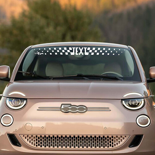 Ruitvormige Streep Voorruit Vinyl Sticker voor Fiat 500