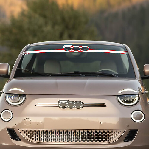 Voorkant 500 voorruitsticker graphics voor Fiat 500
