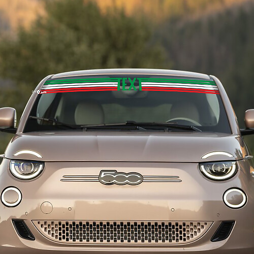 Aangepaste Tekst Voor Italy Vlag Voorruit Sticker Grafieken voor Fiat 500