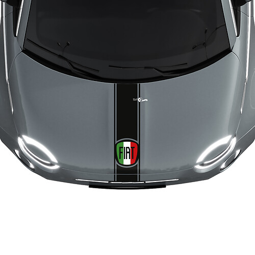 Streep Italië Vlag Motorkap Streep Sticker Grafische voor Fiat 500
 1