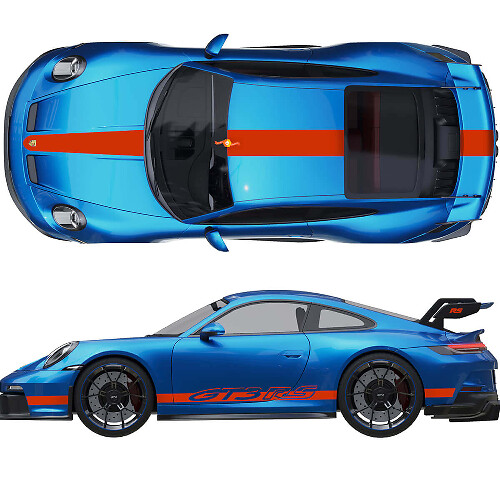 Kit van motorkap, dak, achterspoiler en strepen voor Porsche 991 gt3 RS
