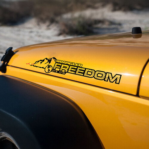 Aangepaste tekst en coördinaten Mountain Jeep Wrangler motorkapsticker rubicon sahara JL JK CJ TJ YJ
