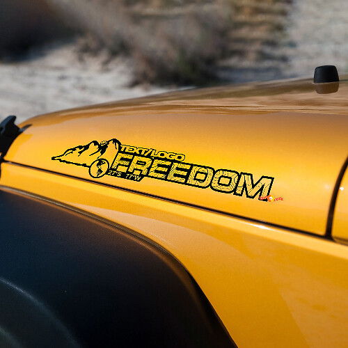 Aangepaste tekst en coördinaten Mountain Jeep Wrangler motorkapsticker rubicon sahara JL JK CJ TJ YJ
