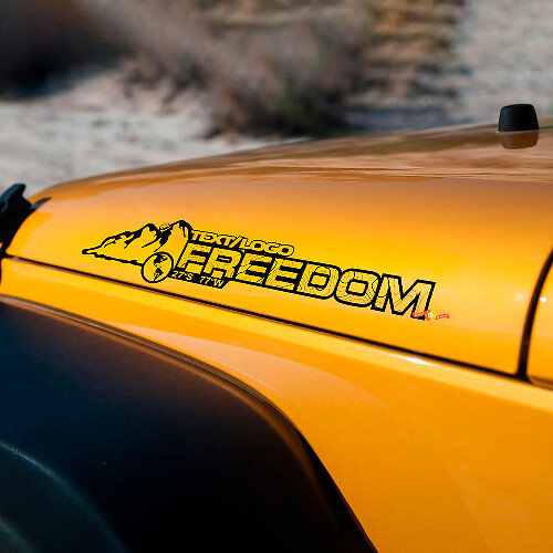 Aangepaste tekst en coördinaten Mountain Jeep Wrangler motorkapsticker rubicon sahara JL JK CJ TJ YJ
