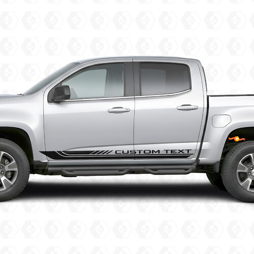 Aangepaste Tekstkader Deur & Rockerpaneel Vinyl Strepen voor Chevrolet Colorado 2e Gen 2015-2022