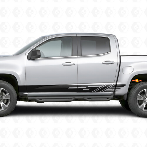 Diagonaal Gleuf Deur- & Rockerpaneel Vinyl Strepen voor Chevrolet Colorado 2e Gen 2015-2022_1