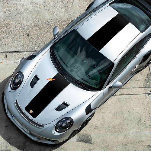 Centraal motorkap- en dakstrepen vinyl decalset voor Porsche 991 GT2 RS