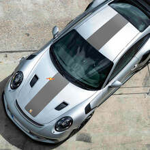 Centraal motorkap- en dakstrepen vinyl decalset voor Porsche 991 GT2 RS_2