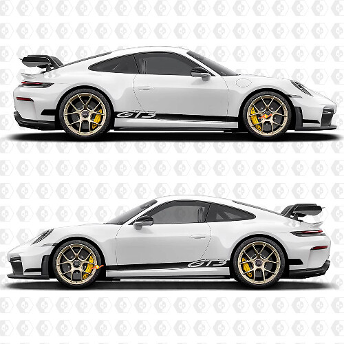 GT3 Strepen Zijdecals Set voor Porsche 991 gt3
