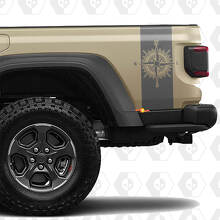 Set Achterzijde Bed Zijde Kompas 4x4 Off-Road Race Strepen Kit voor Jeep Gladiator
 3