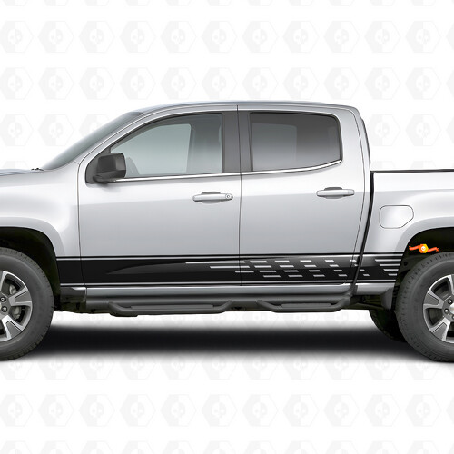 Verspreide Sleuf Deur- en Rockerpaneel Vinyl Strepen voor Chevrolet Colorado 2e generatie 2015-2022