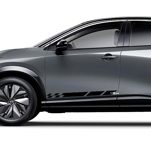 Zijkanten Universele Geruite Strepen Racing Graphics Decal Set voor Nissan ARIYA
