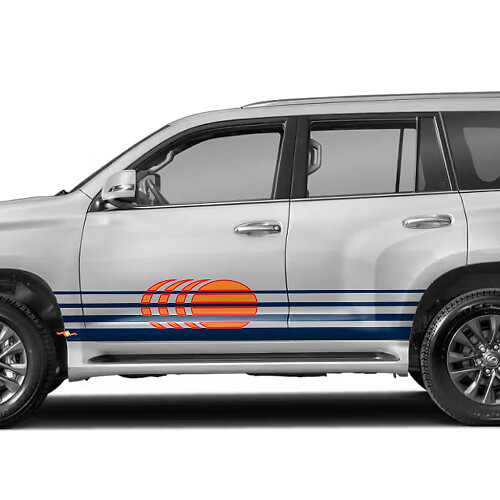 Retro Vintage Strepen zoals Islander-stijl Zijdecal Grafische voor Lexus GX460
