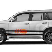Retro Vintage Strepen zoals Islander-stijl Zijdecal Grafische voor Lexus GX460
 2