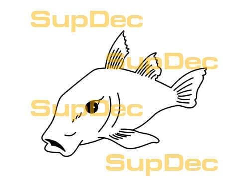 Vis contour vinyl sticker voor auto