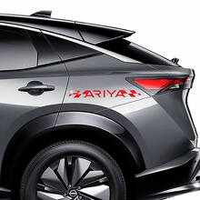 Zijden Geruite Strepen Racing Graphics Decal Set voor Nissan ARIYA
 3