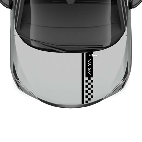Motorkap Geruite Streep Race Graphics Sticker voor Nissan ARIYA
