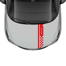 Motorkap Geruite Streep Race Graphics Sticker voor Nissan ARIYA
 3