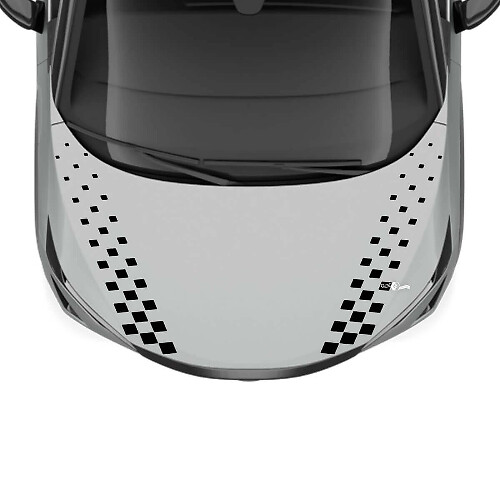 Motorkap Dubbele Geruite Streep Racing Graphics Sticker voor Nissan ARIYA
