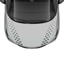 Motorkap Dubbele Geruite Streep Racing Graphics Sticker voor Nissan ARIYA
 2