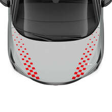 Motorkap Dubbele Geruite Streep Racing Graphics Sticker voor Nissan ARIYA
 3
