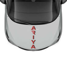 Motorkap met dubbele kleuren streep race-graphics sticker voor Nissan ARIYA
 3
