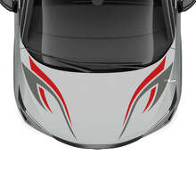Motorkap Dubbele Tribal Streep Racegraphics Decal 2 voor Nissan ARIYA 3