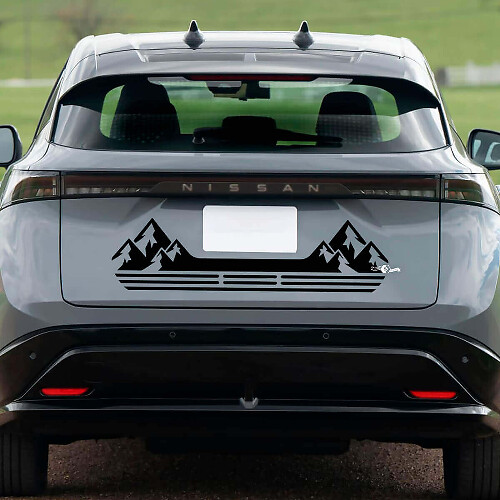 Achter Mountains Racing Strepen Grafiek Sticker voor Nissan ARIYA