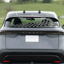 Achterruit geblokte vlag racegraphics sticker voor Nissan ARIYA
 2