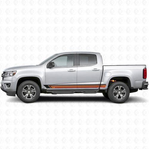 Vintage Band Deur- & Rockerpanel Vinyl Strepen voor Chevrolet Colorado 2e Gen 2015-2022