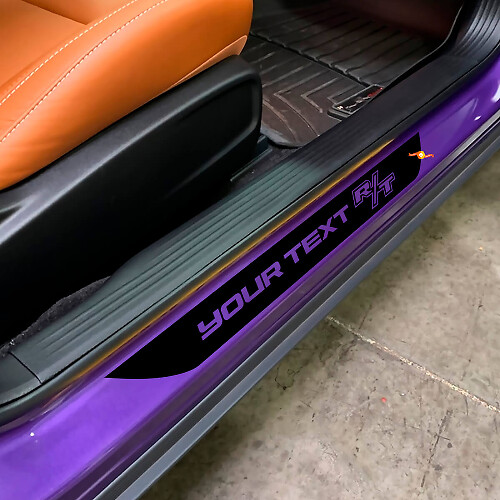 R/T met Aangepaste Letters Deurdrempel Stripe Vinyl Stickers Kit voor Dodge Challenger