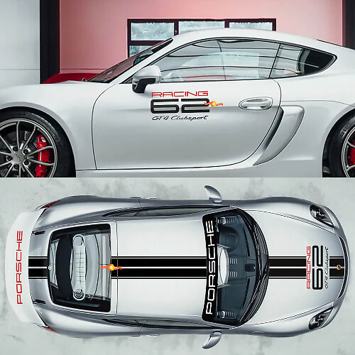 GT4 Clubsport Racing 62 Volledige Kit Vinyl Sticker voor Porsche 718 Cayman