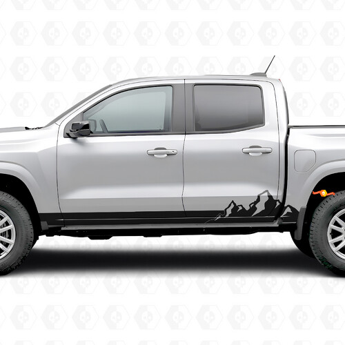 Vinylstrepen voor deurgrepen en dorpelpanelen Mountain Range voor Chevrolet Colorado 3e generatie 2023-2026