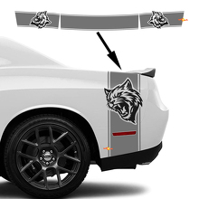 Wildcat-stijl zij- en achterbandstrepen vinyl decalset voor Dodge Challenger_3